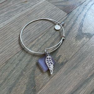Sea Glass and Angel Wing Charm Bracelet